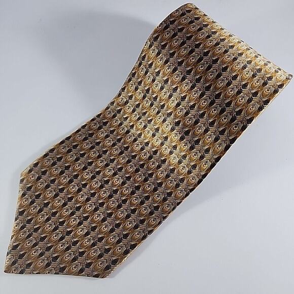 Cape Cod Gold Pattern Silk Necktie - USA - Like New - Picture 4 of 4
